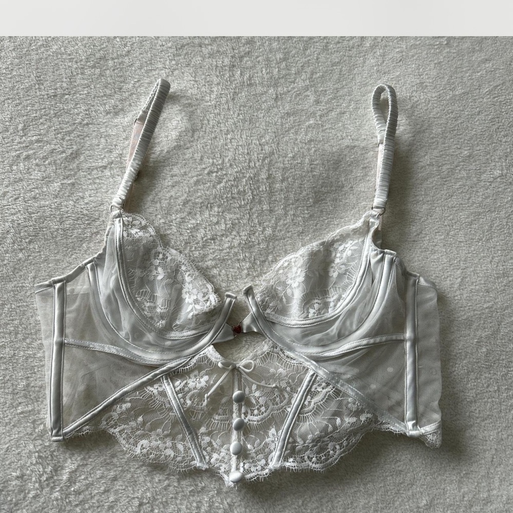 For Love And Lemons White Lace Bra Intimates